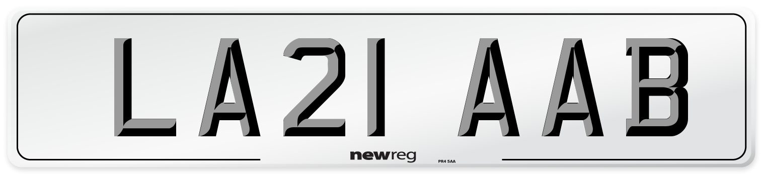 LA21 AAB Number Plate from New Reg